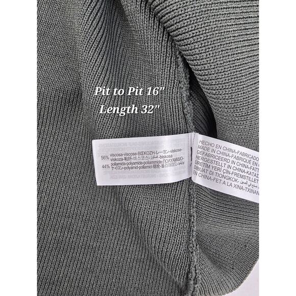 Zara Dark Olive Beaded Scoop Neck Sweater Dress – Size M – NWT - Picture 5 of 6